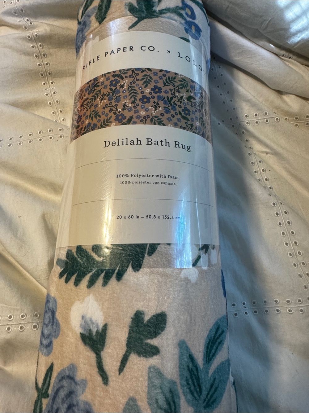 Rifle Paper Co. x Loloi Delilah Bath Rug in Beige Floral